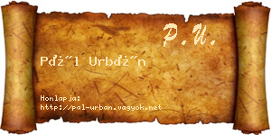 Pál Urbán névjegykártya