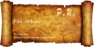 Pál Urbán névjegykártya